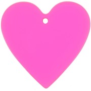 Pendentif coeur 31x32 mm en acrylique transparent - Rose - orange fluo x1|raw }}