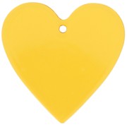 Pendentif coeur 31x32 mm en acrylique transparent - Jaune x1