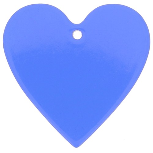 Pendentif coeur 31x32 mm en acrylique transparent - Bleu électrique x1