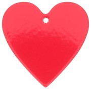 Pendentif coeur 31x32 mm en acrylique transparent - Rouge x1