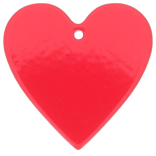 Pendentif coeur 31x32 mm en acrylique transparent - Rouge x1