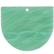 Pendentif demi-lune en acétate 29x33 mm - Marbré Multi-vert nacré x1