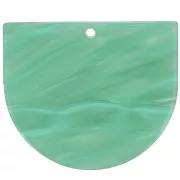 Pendentif demi-lune en acétate 29x33 mm - Marbré Multi-vert nacré x1