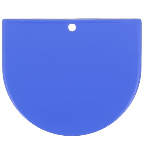 Pendentif demi-lune en acrylique transparent 29x33 mm - Bleu électrique x1