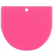 Pendentif demi-lune en acrylique opaque 29x33 mm - Fuchsia x1