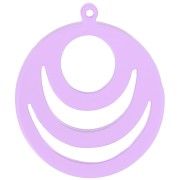 Pendentif rond ajouré en acrylique transparent 30 mm - Violet clair x1|raw }}