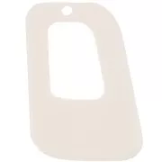 Pendentif géométrique évidé en acrylique opaque 26x18 mm - Crème x1