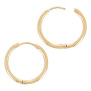 Créoles rondes 20 mm - Fil 2 mm - Acier Inoxydable 304L Doré x2|raw }}