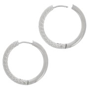 Créoles rondes martelées - réversible - 26 mm - Fil 3 mm - Acier Inoxydable 304 x2|raw }}