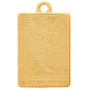 Pendentif carte de tarot 23x14 mm - Les amoureux - Doré à l'or fin x1