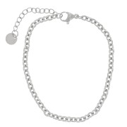 Bracelet maille Forçat martelée 3.3 mm - Acier inoxydable 304 x16cm