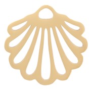 Breloque coquillage ajouré 14.5x15 mm - Acier inoxydable 304 Doré x1