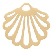 Breloque coquillage ajouré 15x16 mm - Acier inoxydable 304 Doré x1