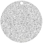 Pendentif rond 36 mm en plexiglas - Pailleté Argenté x1
