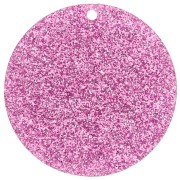 Pendentif rond 36 mm en plexiglas - Pailleté Violet Clair x1