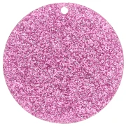 Pendentif rond 36 mm en plexiglas - Pailleté Violet Clair x1