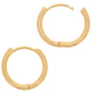 Créoles rondes 16 mm - Fil 2 mm - Doré à l'or fin x2