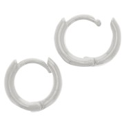 Dormeuses créoles rondes 12 mm à décorer - Placage Argent fin vieilli x2|raw }}