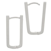 Créoles rectangle 21x11 mm à décorer - Placage Argent fin vieilli x2|raw }}