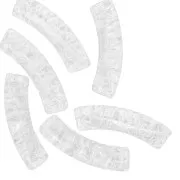 Perles tube incurvé en acrylique transparent 32x8 mm effet craquelé - Transparent x6