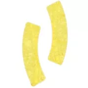 Perles tube incurvé 32x8 mm en acrylique transparent effet craquelé - Jaune x6