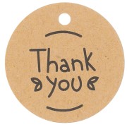 Etiquettes rondes 30 mm - Thank You - Kraft x100|raw }}