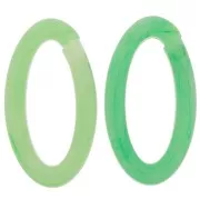 Maillon ovale en acrylique transparent 35x19 mm - Marbré Vert clair - Vert foncé