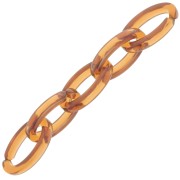 Maillon ovale en acrylique transparent 35x19 mm - Cognac x1|raw }}