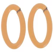 Maillon ovale en acrylique transparent 35x19 mm - Cognac x1