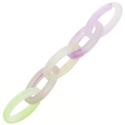 Maillon ovale en acrylique transparent 35x19 mm - Marbré Violet - Vert x1|raw }}