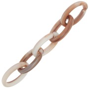 Maillon ovale en acrylique 35x19 mm - Marbré Marron foncé x1|raw }}