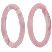 Maillon ovale en acrylique 35x19 mm - Marbré Framboise x1