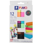 Assortiment de 12 couleurs de Pâte Fimo Soft et Effect - Neon|raw }}
