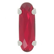 Cristal serti Aurora A4161 Long Classical Oval 15x5 mm - Rhodié - Ruby x1