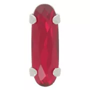 Cristal serti Aurora A4161 Long Classical Oval 15x5 mm - Rhodié - Ruby x1