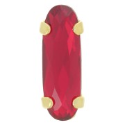 Cristal serti Aurora A4161 Long Classical Oval 15x5 mm - Doré - Ruby x1|raw }}