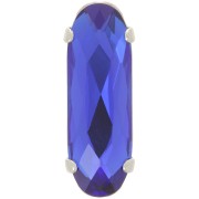 Cristal serti Aurora A4161 Long Classical Oval 21x7 mm - Rhodié - Capri Blue x1