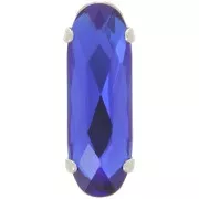 Cristal serti Aurora A4161 Long Classical Oval 21x7 mm - Rhodié - Capri Blue x1