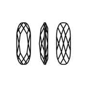 Cristal serti Aurora A4161 Long Classical Oval 21x7 mm - Rhodié - Capri Blue x1