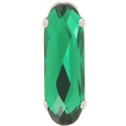 Cristal serti Aurora A4161 Long Classical Oval 21x7 mm - Rhodié - Emerald x1|raw }}