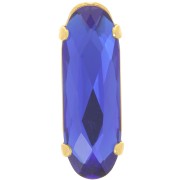 Cristal serti Aurora A4161 Long Classical Oval 21x7 mm - Doré - Capri Blue x1