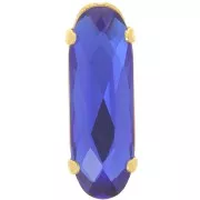 Cristal serti Aurora A4161 Long Classical Oval 21x7 mm - Doré - Capri Blue x1