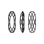 Cristal serti Aurora A4161 Long Classical Oval 21x7 mm - Doré - Capri Blue x1