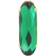 Cristal serti Aurora A4161 Long Classical Oval 21x7 mm - Doré - Emerald x1|raw }}