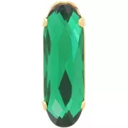 Cristal serti Aurora A4161 Long Classical Oval 21x7 mm - Doré - Emerald x1