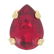 Cristal serti Aurora A4320 Drop 8x6 mm - Doré - Ruby x1|raw }}