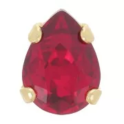 Cristal serti Aurora A4320 Drop 8x6 mm - Doré - Ruby x1