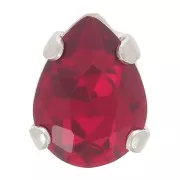 Cristal serti Aurora A4320 Drop 8x6 mm - Rhodié -  Ruby x1