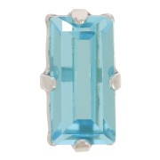 Cristal serti Aurora A4500 Baguette 10x5 mm - Rhodié - Aquamarine x1|raw }}