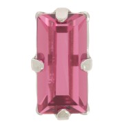 Cristal serti Aurora A4500 Baguette 10x5 mm - Rhodié - Rose x1|raw }}